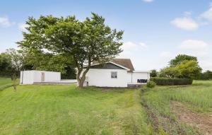 a white house with a tree in a field at 3 Bedroom Beautiful Home In Nordborg in Nordborg