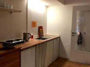 Kuchyň nebo kuchyňský kout v ubytování Große Ferienwohnung zwischen Kassel und Göttingen auf dem Land