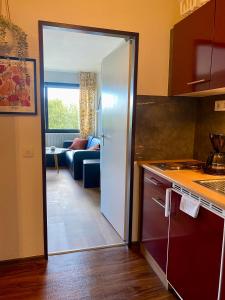 Kuchyň nebo kuchyňský kout v ubytování Ferienwohnung Strandhafer