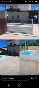 a collage of photos of a house and a pool at Paraíso a Beira Mar in Praia Da Caueira +26 photos