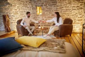 Χώρος καθιστικού στο Le Marceau Spa Chablis