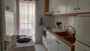 Kuchyň nebo kuchyňský kout v ubytování Makis Apartments Flogita