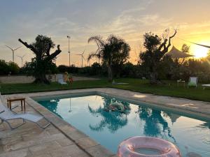 a swimming pool with a person in the water at B&B Medali in Vernole