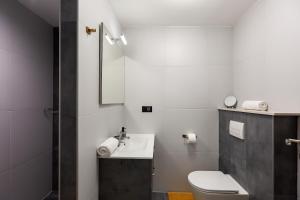 Un baño con un inodoro blanco y un lavabo. en Apartment Bonne Vie, en Vižinada 6 fotos más