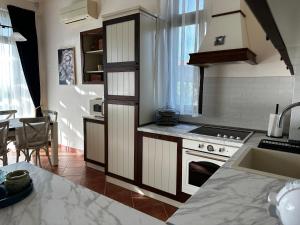 A kitchen or kitchenette at Sozopolis Cliffs Luxury Seaview Villa