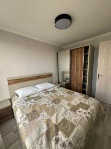 a bedroom with a large bed in a room at Orion Villa 1 in Batumi