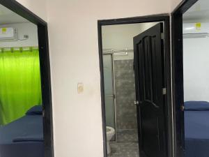 Koupelna v ubytování Cabañas Melany