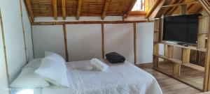 TV a/nebo společenská místnost v ubytování Villa Ester Hostel Vereda Cay