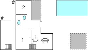 Plan piętra w obiekcie Stunning Home In Sisan With Wifi