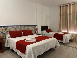 Posteľ alebo postele v izbe v ubytovaní Hotel Matalascañas