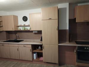 Kuchyň nebo kuchyňský kout v ubytování Apartmán Brdy
