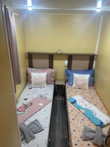a small room with two bunk beds in it at Casă mobilă 3 in Constanţa