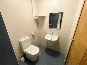 a small bathroom with a toilet and a sink at Alojamientos Barreiros 3000 in Barreiros +36 photos
