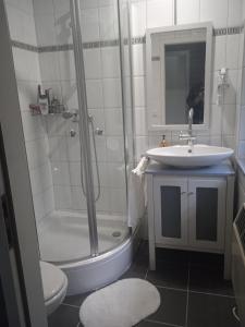 Koupelna v ubytování Ferienhaus uelsen