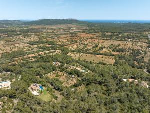 an aerial view of a house and trees at Finca es Foners en Felanitx con piscina y jacuzzis en suite in Felanitx