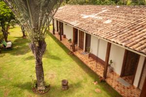 una casa con una palmera delante en Pousada Rústica, en Tiradentes