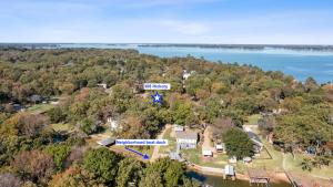 an aerial view of an estate with a lake at The Hickory House with Firepit- Boat Ramp Access to Cedar Creek Lake in Tool