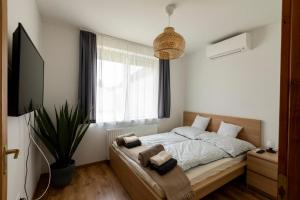 Postel nebo postele na pokoji v ubytování Park Apartman
