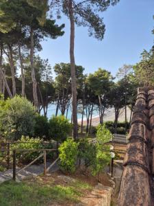 Blick auf den Strand von den Ruinen eines Gebäudes in der Unterkunft Hotel Guardacosta in Diamante