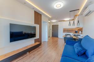 Kuchyňa alebo kuchynka v ubytovaní Oaza Spa z prywatną Sauną by Perłowa Przystań Rent