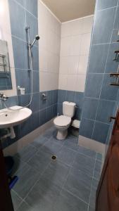 a bathroom with a toilet and a sink at Акра-Ф in Chernomorets +63 photos
