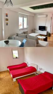 Postel nebo postele na pokoji v ubytování VELVET Apartment 5 minutes to center