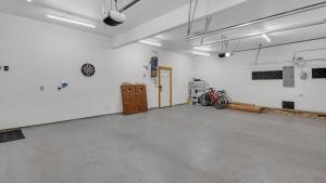 a large white room with bikes parked in it at Pony Express 7 in Bend