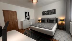 Posteľ alebo postele v izbe v ubytovaní Apartment Budweis 2kk České Budějovice