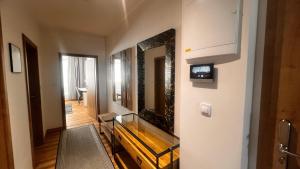 Televízia a/alebo spoločenská miestnosť v ubytovaní Apartment Budweis 2kk České Budějovice