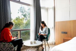 Ein Sitzbereich in der Unterkunft Hide-In Hostel Delhi