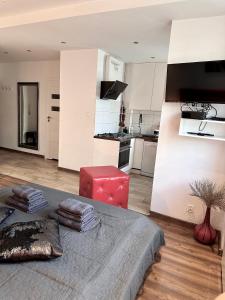 Kuchyňa alebo kuchynka v ubytovaní Apartament Centrum Chmielna 73c