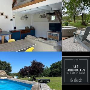 Kolam renang di atau dekat dengan Les fontanelles du quercy blanc