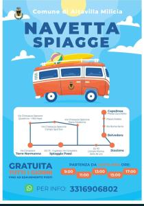 a poster of a van with surfboards on top at Casa Vacanze Samelia in Altavilla Milicia