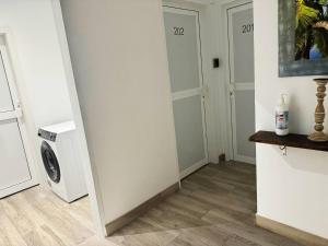 - une buanderie avec un lave-linge et un sèche-linge dans l'établissement Adorable urban suites, à Las Palmas de Gran Canaria