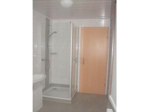 a bathroom with a shower and a toilet at Neeb Comfortable holiday residence in Gammendorf +18 photos