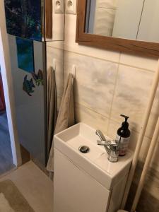 Koupelna v ubytování Mieszkanie na parterze