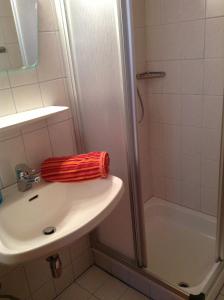 Koupelna v ubytování Ferienhaus Grubhof