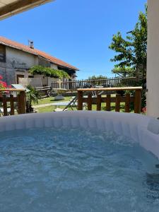 a plunge pool in the backyard of a house at Astra in Agerola