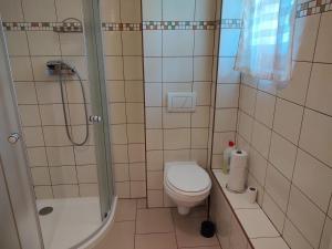 Koupelna v ubytování Apartmány Brevant