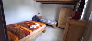 Postel nebo postele na pokoji v ubytování Ubytování U nás na Moravě