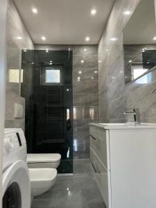 une salle de bains avec toilettes et lavabo dans l'établissement Apartment BORICI, à Bihać