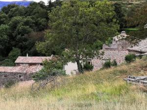 a group of houses on a hill with a tree at La grangette in Ajoux +3 photos