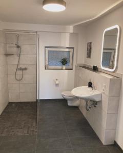 Koupelna v ubytování Ferienwohnung Rickelhoff