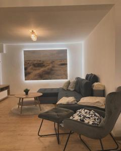 Posezení v ubytování Ferienwohnung Rickelhoff