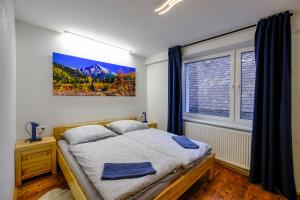 Posteľ alebo postele v izbe v ubytovaní Apartmány pri Belej
