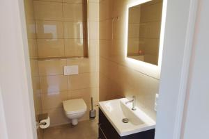 Koupelna v ubytování Apprimus Ferienwohnungen - Waldsee Rieden Panoramaterrasse 8 EG + 5 fotografií