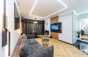 Televízia a/alebo spoločenská miestnosť v ubytovaní Luxury apartments GREAT