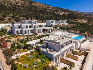an aerial view of a house with a garden at Diamond Star Hotel in Falasarna