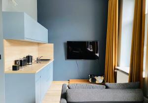 Kuchyňa alebo kuchynka v ubytovaní Nowy apartament studio Długa