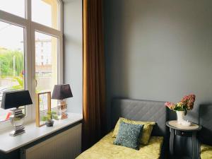 Posedenie v ubytovaní Nowy apartament studio Długa